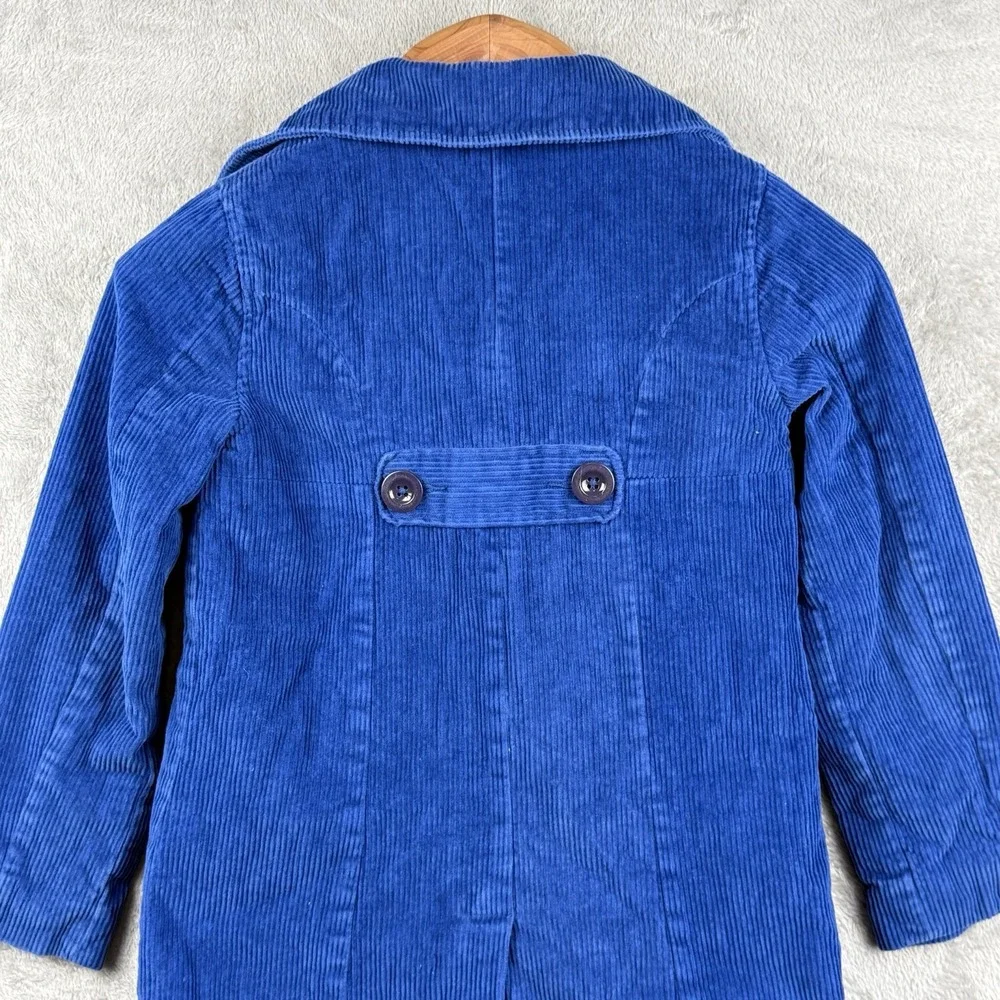 Mini Boden Corduroy Coat Girls Size 7/8 Cobalt Blue Long Outdoors Preppy